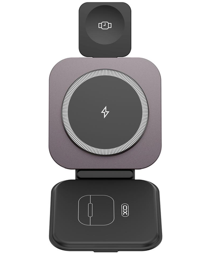 Bežični punjač XO Design CX035 3u1, 15W, 1.67A, Crni