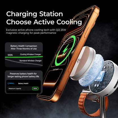 Bežični mrežni punjač sa Bluetooth zvučnikom XO Design CX045 5u1, 25W, Bela