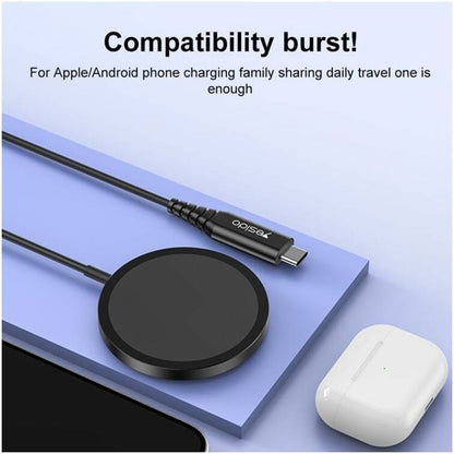 Bežični punjač Yesido DS21, 15W, 1.67A, Crni