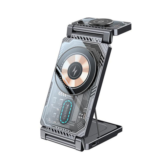 Bežični punjač Yesido DS25 3u1, 15W, 1.67A, Crni