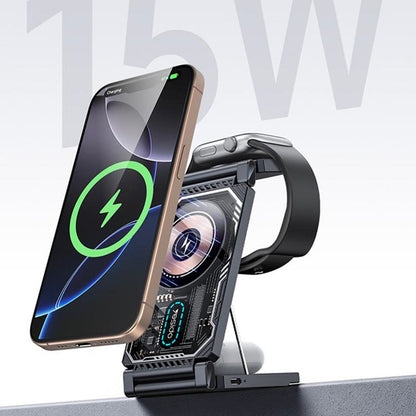 Bežični punjač Yesido DS25 3u1, 15W, 1.67A, Crni