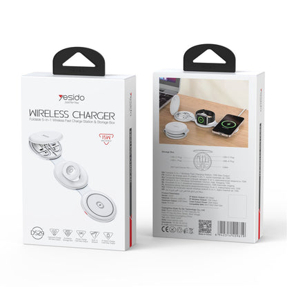 Bežični punjač Yesido DS29 5u1, 15W, 1.67A, Beli