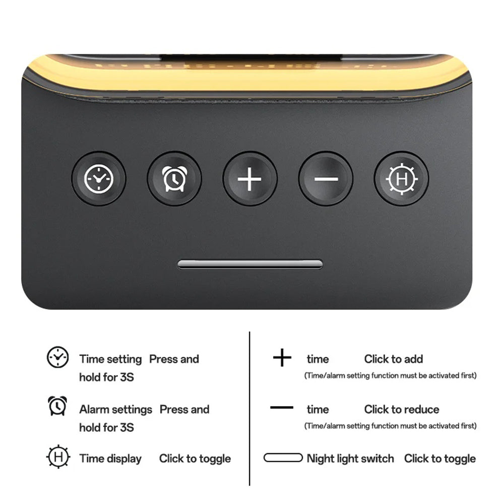 Bežični punjač Yesido DS37 Display 3in1, 25W, 1.67A, Crni