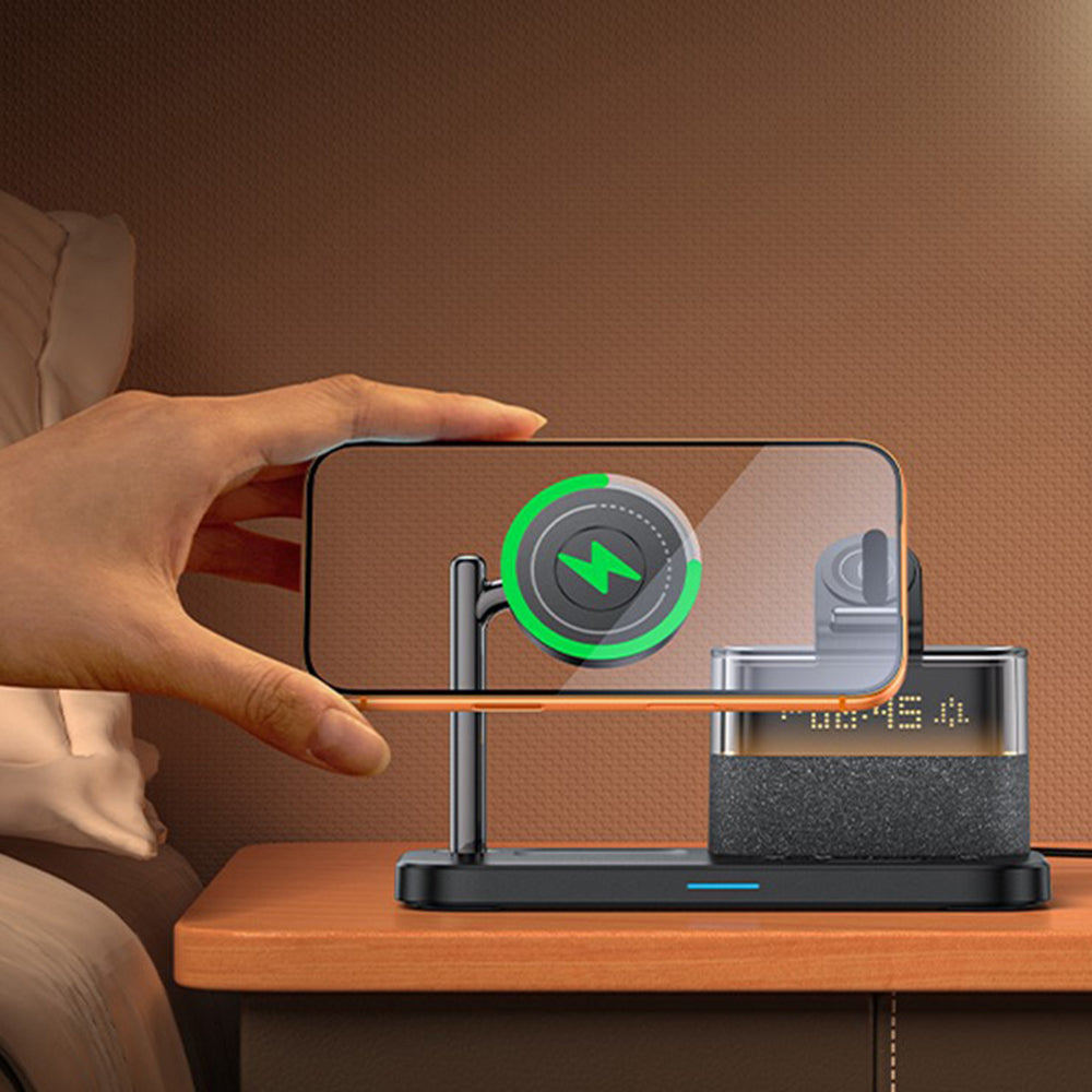 Bežični punjač Yesido DS37 Display 3in1, 25W, 1.67A, Crni