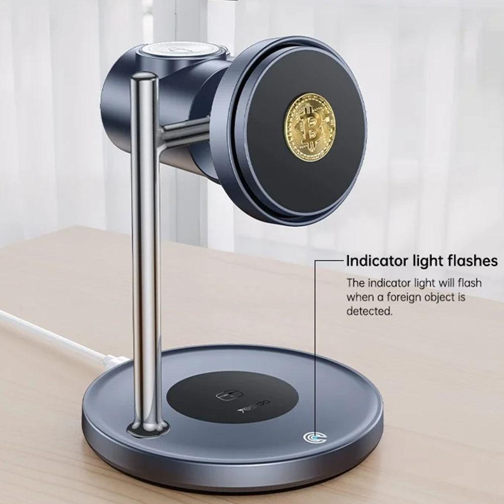 Bežični punjač Yesido DS40 3u1, 25W, 1.67A, Crni