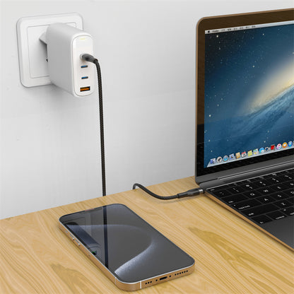 Punjač za mrežu WiWu Wi-U020, 120W, 3A, 1 x USB-A - 3 x USB-C, Beli