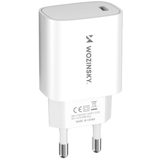 Punjač za mrežu WZK WGWCCW, 20W, 3A, 1 x USB-C, Bela