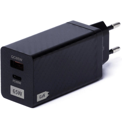 Punjač za mrežu WZK WWCG01, 65W, 3A, 1 x USB-A - 1 x USB-C, Crni