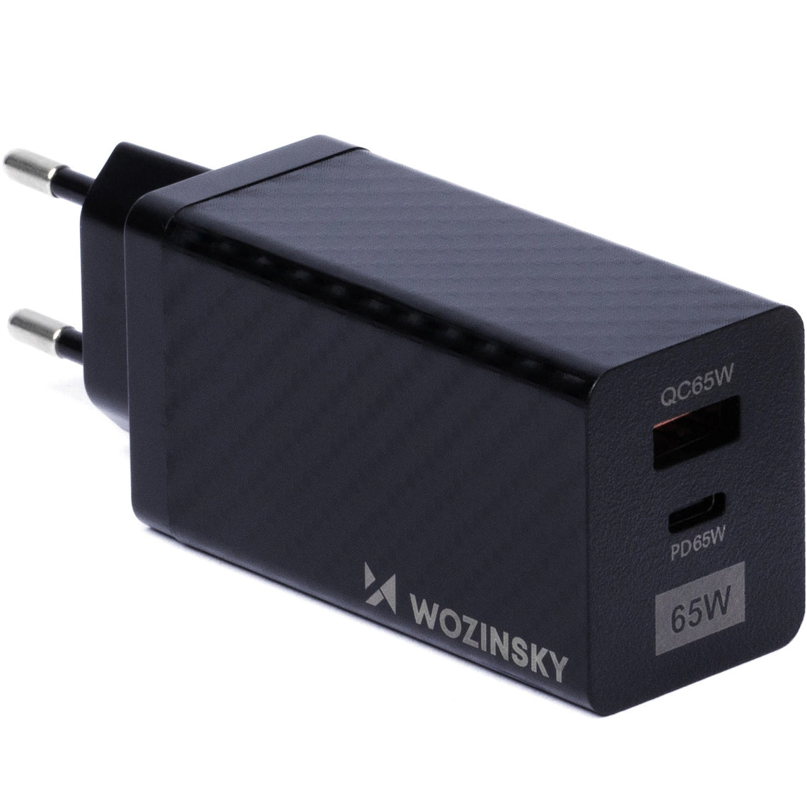 Punjač za mrežu WZK WWCG01, 65W, 3A, 1 x USB-A - 1 x USB-C, Crni