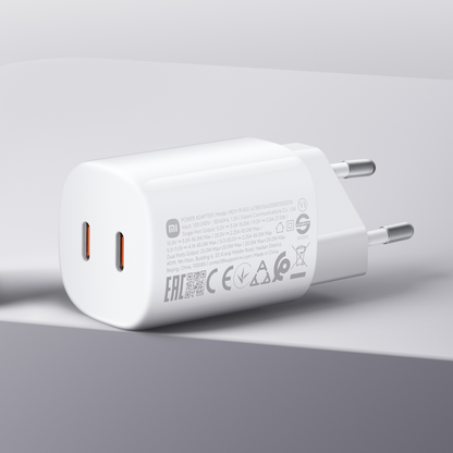 Punjač za mrežu Xiaomi Nano Turbo, 45W, 3A, 2 x USB-C, Bela BHR087OEU