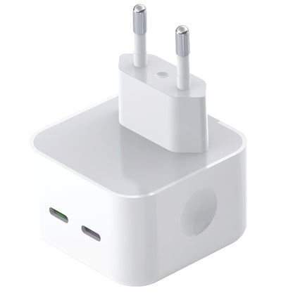 Punjač za mrežu XO Design L102, 35W, 3A, 2 x USB-C, Beli