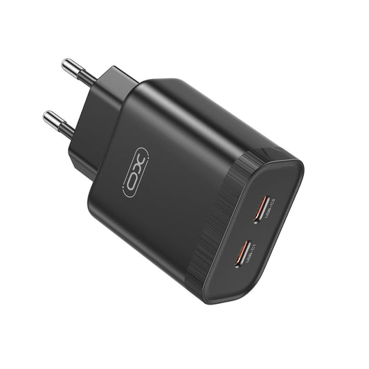Network Charger XO Design L105, 35W, 3A, 2 x USB-C, Black 
