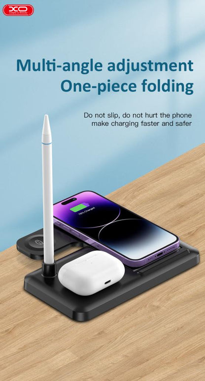 Bežični punjač XO Design WX033 4in1, 15W, 1.67A, Crni