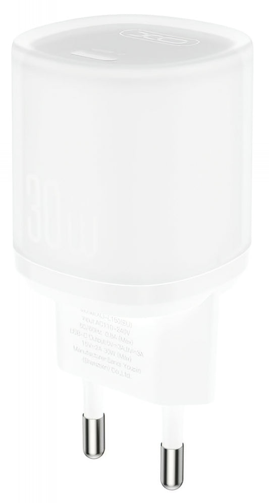 Punjač mreže XO Design L150, 30W, 3A, 1 x USB-C, Beli