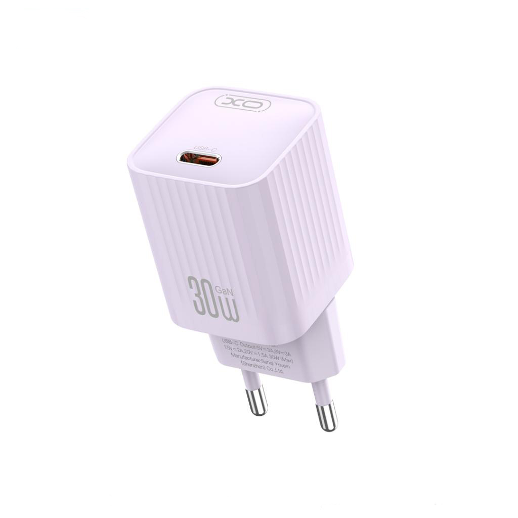 Punjač za mrežu XO Design L148, 30W, 3A, 1 x USB-C, Ljubičasta