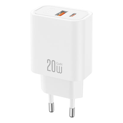 Punjač za mrežu XO Design CE40, 20W, 3A, 1 x USB-A - 1 x USB-C, Bela
