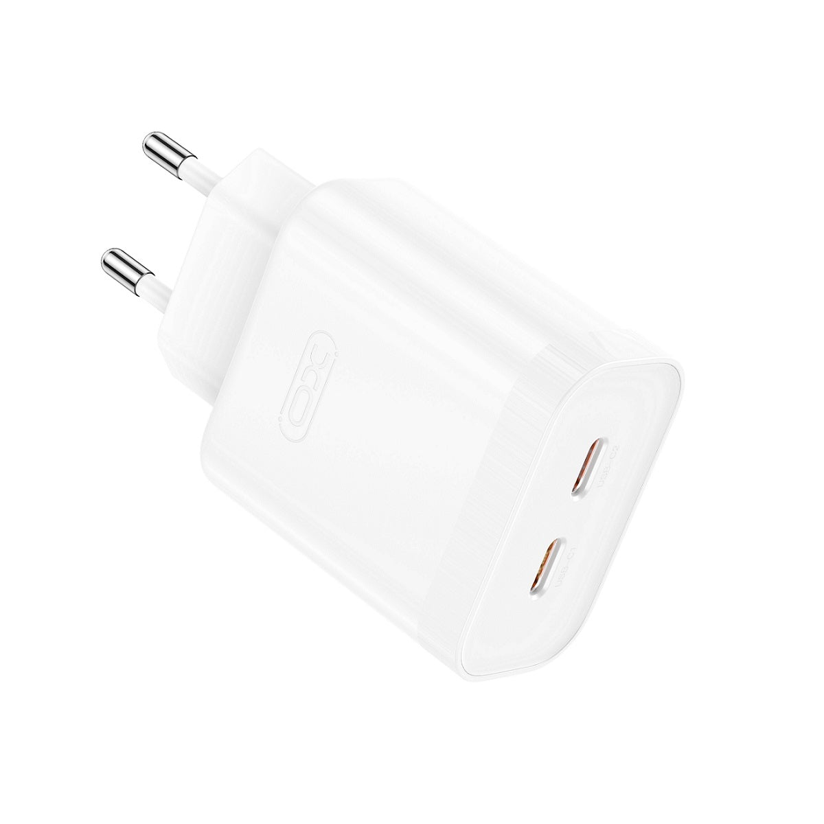 Punjač za mrežu XO Design L105, 35W, 3A, 2 x USB-C, Beli