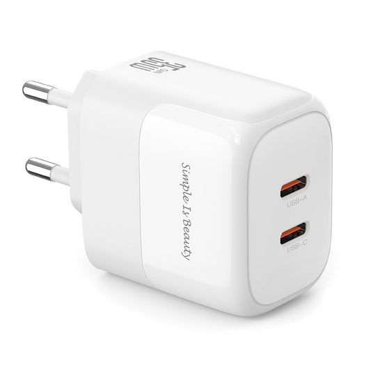 Network Charger XO Design L140, 35W, 3A, 2 x USB-C, White 