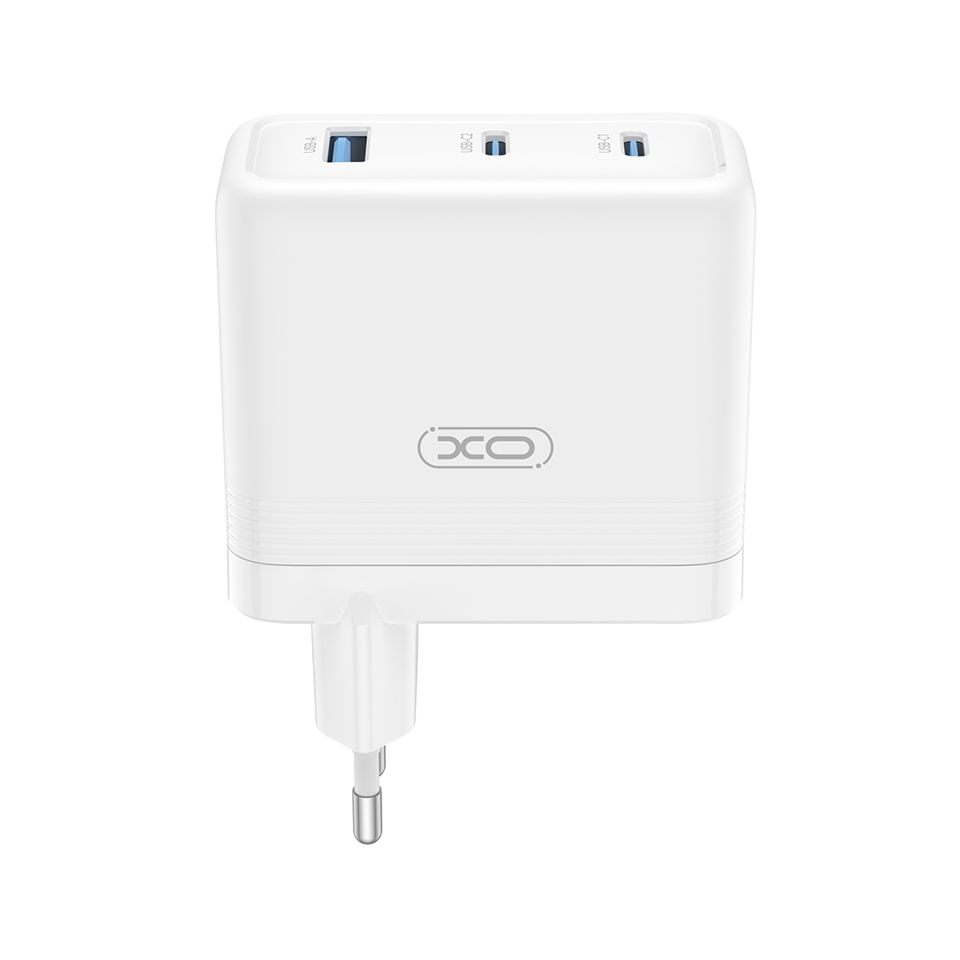 Punjač mreže XO Design CE35, 100W, 5A, 1 x USB-A - 2 x USB-C, Beli