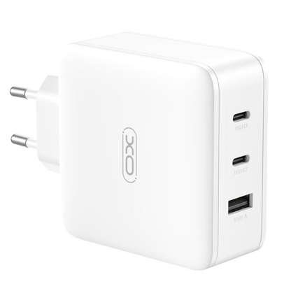 Punjač za mrežu XO Design CE14, 100W, 3.25A, 1 x USB-A - 2 x USB-C, Bela