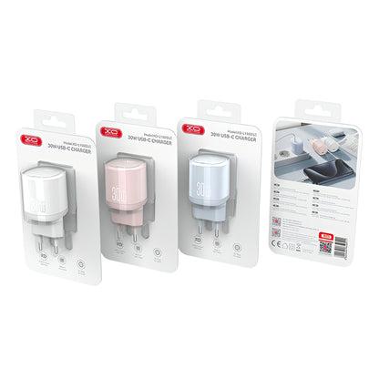 Punjač mreže XO Design L150, 30W, 3A, 1 x USB-C, Beli