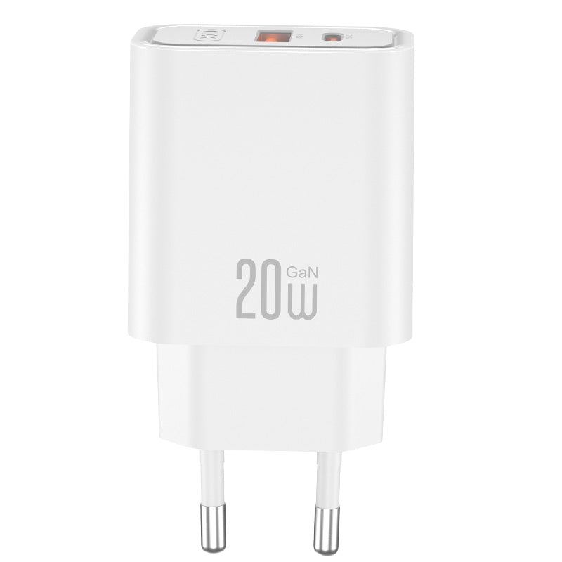 Punjač za mrežu XO Design CE40, 20W, 3A, 1 x USB-A - 1 x USB-C, Bela