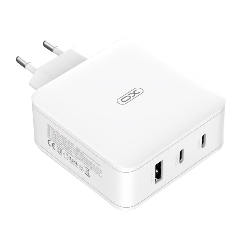 Punjač za mrežu XO Design CE14, 100W, 3.25A, 1 x USB-A - 2 x USB-C, Bela