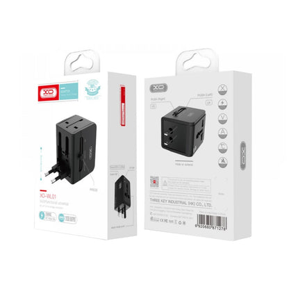 Punjač za mrežu XO Design WL01 Travel, 10.5W, 2.1A, 2 x USB-A, Crni