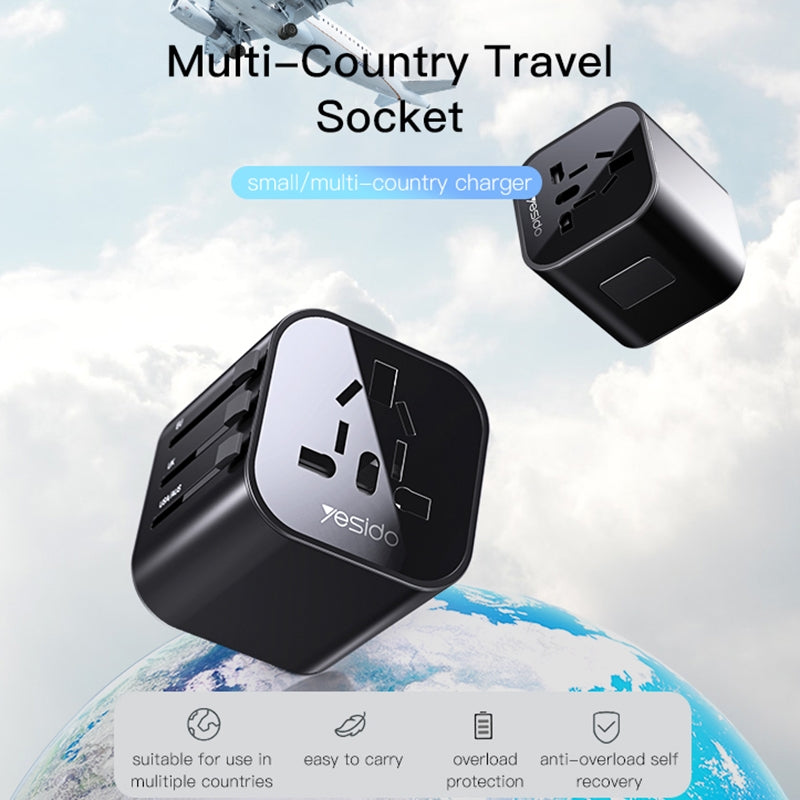 Adaptor Mreža Yesido MC09 Travel, Crni
