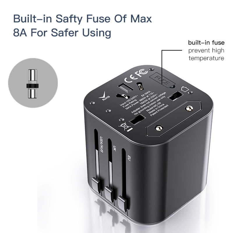 Adaptor Mreža Yesido MC09 Travel, Crni