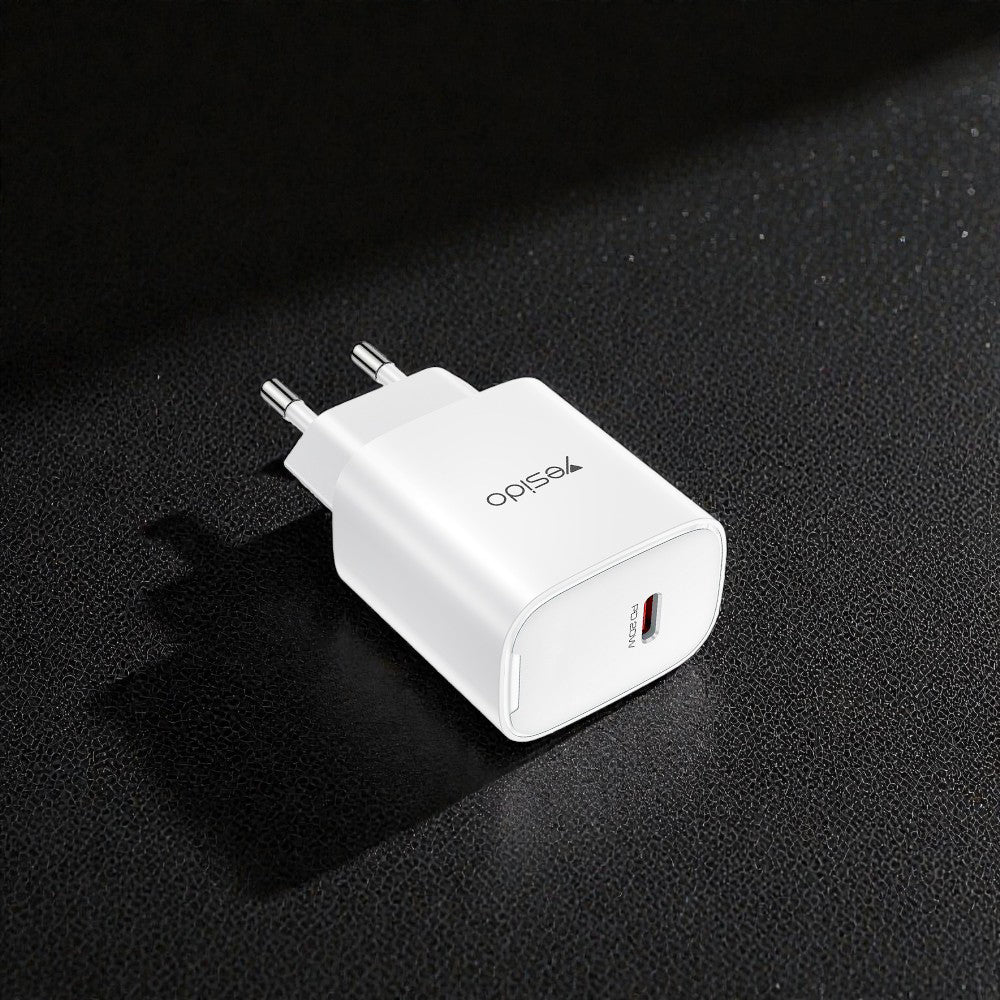 Punjač za mrežu Yesido YC01E, 20W, 3A, 1 x USB-C, Beli