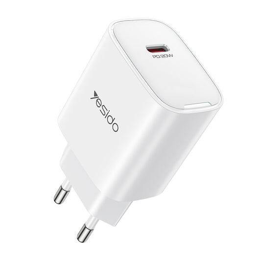 Punjač za mrežu Yesido YC01E, 20W, 3A, 1 x USB-C, Beli