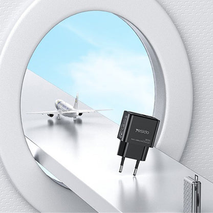 Punjač mreže Yesido YC64, 30W, 3A, 1 x USB-A - 1 x USB-C, Crni