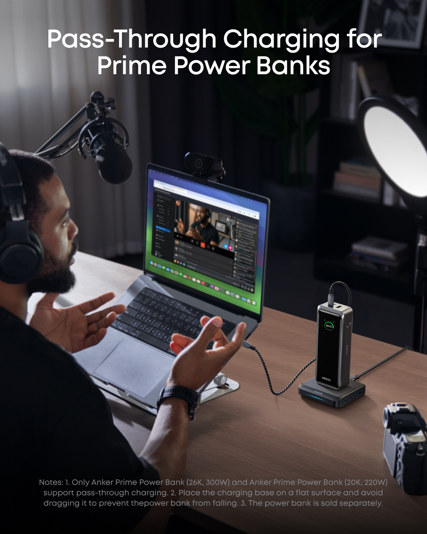 Punjač Stanica Anker za spoljnu bateriju Prime, 150W, 5A, 1 x Pogo Pin - 1 x USB-A - 2 x USB-C, Crna A1903G11