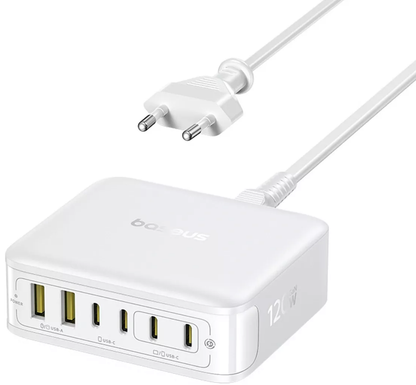 Punjač Stanica Baseus EnerFill FH21, 120W, 2 x USB-A - 4 x USB-C, Bela E0120T01
