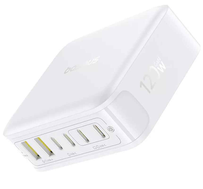 Punjač Stanica Baseus EnerFill FH21, 120W, 2 x USB-A - 4 x USB-C, Bela E0120T01