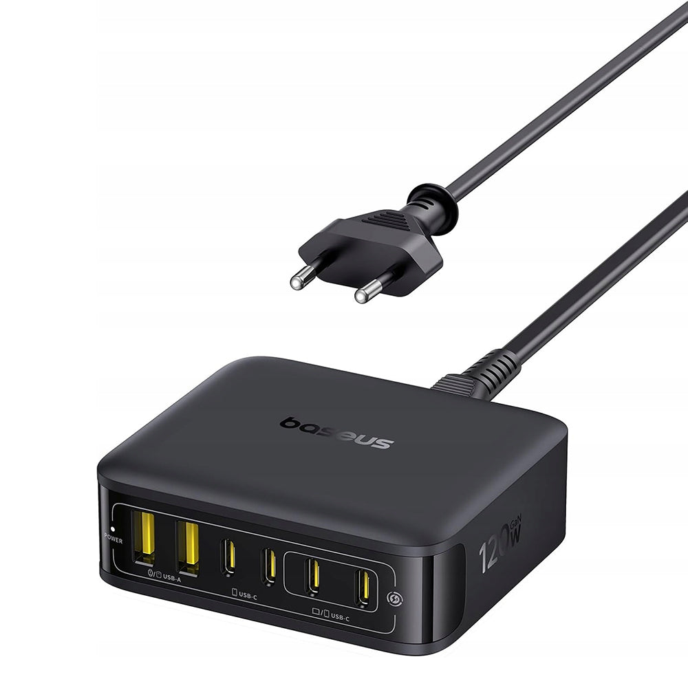 Punjač Stanica Baseus EnerFill FH21, 120W, 3.25A, 2 x USB-A - 4 x USB-C, Crna E0120T00