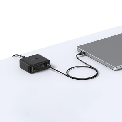 Punjač Stanica Baseus EnerFill FH21, 120W, 3.25A, 2 x USB-A - 4 x USB-C, Crna E0120T00