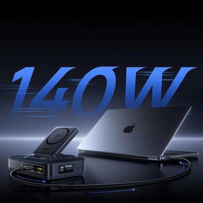 Punjač Stanica Baseus Nomos NH21 QI 5u1, 160W, 5A, 1 x USB-A - 2 x USB-C, Crna E0121700