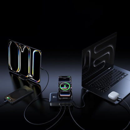 Punjač Stanica Baseus Nomos NH21 QI 5u1, 160W, 5A, 1 x USB-A - 2 x USB-C, Crna E0121700