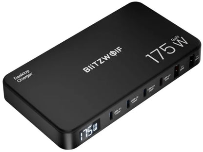Punjač Stanica BlitzWolf BW-S30, 175W, 5A, 2 x USB-A - 4 x USB-C, Crna