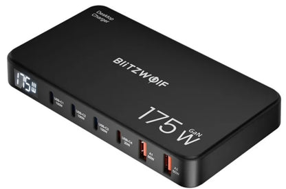Punjač Stanica BlitzWolf BW-S30, 175W, 5A, 2 x USB-A - 4 x USB-C, Crna