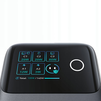 Punjač Stanica sa USB-C Kabelom Joyroom Podix JR-TRD01, 140W, 1 x USB-C - 2 x USB-A, Siva