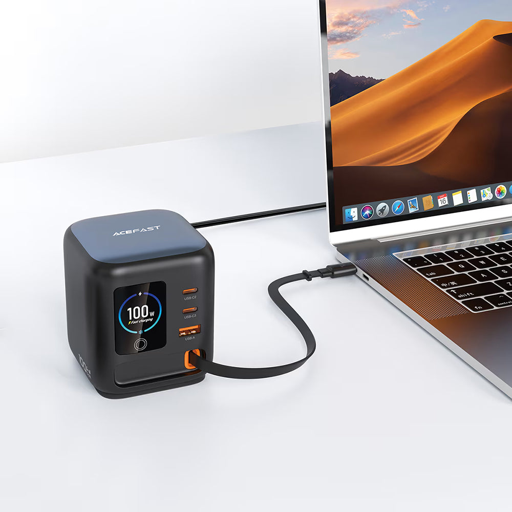 Punjač Stanica Sa USB-C Kablićem Acefast Z10, 100W, 1 x USB-A - 2 x USB-C, Crna