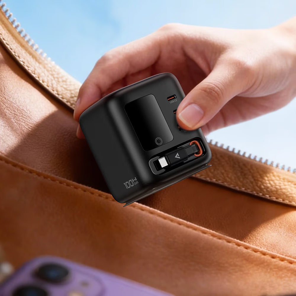 Punjač Stanica Sa USB-C Kablićem Acefast Z10, 100W, 1 x USB-A - 2 x USB-C, Crna