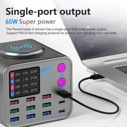 Punjač Stanica MaAnt DianBa No.2 QI, 300W, 3A, 3 x USB-C - 9 x USB-A, Sivi