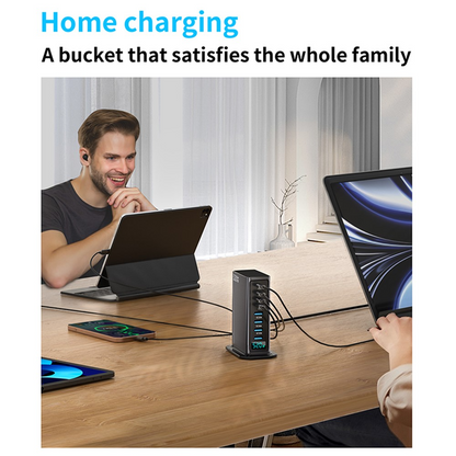 Punjač Stanica OEM, 520W, 5A, 4 x USB-A - 4 x USB-C, Siva