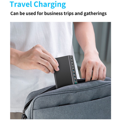 Punjač Stanica OEM, 520W, 5A, 4 x USB-A - 4 x USB-C, Siva