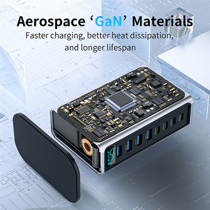 Punjač Stanica OEM, 520W, 5A, 4 x USB-A - 4 x USB-C, Siva