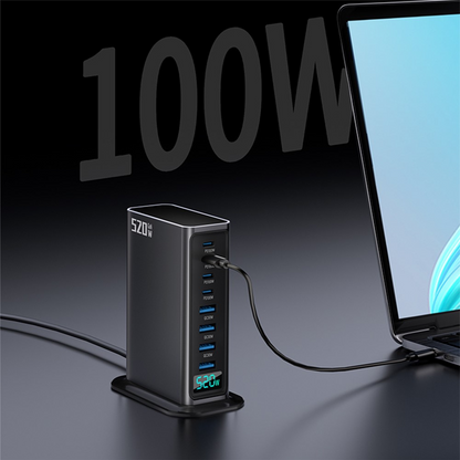 Punjač Stanica OEM, 520W, 5A, 4 x USB-A - 4 x USB-C, Siva
